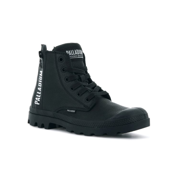 Bottes Palladium Pampa Ubn Zips Leather Femme Noir | FR HCY386F